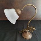Vintage – Bureaulamp – Tafellamp -Bedlamp – Opaline Kap thumbnail 13
