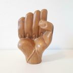 Houtsnijwerk Fuist Hand Boks Volhout Beel Vintage thumbnail 3