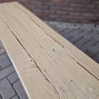 Vintage Halbank Volhout Grenen Bankje Tuinbank Bank thumbnail 7
