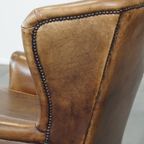 Charmante Schapenleren Oorfauteuil Met Een Mooi Patina En Een Goed Zitcomfort thumbnail 12