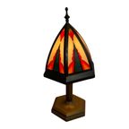Art Deco / Amsterdam School - Stained Glass Table Lamp - Bronze Base - In The Style Of Tuschinski thumbnail 3
