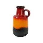 Fat Lava West Germany Vaas Aardewerk Scheurich Oranje Rood Zwart 408-40 thumbnail 5