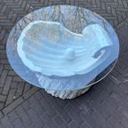 Vintage Parel Salontafel Van Fossielsteen thumbnail 8