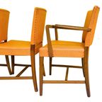 Set Vintage Deens Design Eetkamerstoelen Skai Oranje thumbnail 6