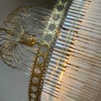 Vintage Xl Opaline Staafjes Kroonluchter Hanglamp Teardrops Murano thumbnail 7