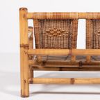 Italian Modern Bamboo-Wicker Bench, 1970’S thumbnail 9