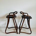 Vintage Deense Bamboe Barkrukken Horsnaes Jaren ‘70. thumbnail 11