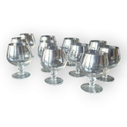 Set Van 11 Vintage Jaren 60 Zilver Ombre Cognac Glazen thumbnail 2
