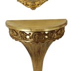 Vergulde Barok Stijl Spiegel Met Console Acanthus Frankrijk thumbnail 9
