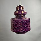 Purple Snake Skin Pattern Glass Pendant Light By Herda, 1970 thumbnail 8