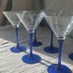 6X Martini Glazen Met Blauwe Voet thumbnail 6