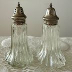 Vintage Peper En Zoutstel Glas En Metaal thumbnail 4