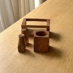Vintage Danish Teak Rare And Handmade Salt And Pepper Set thumbnail 4