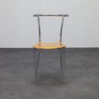 4x Postmoderne Eetkamerstoel Chrome & Plywood Segis, 90s thumbnail 16