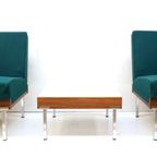 Set Van 2 Fauteuils En Salontafel / Modulaire Bank Gemaakt In De Jaren '60 thumbnail 6