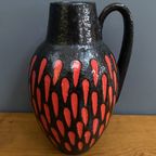 Ceramic Red And Black Vase By Scheurich Germany Model 279-38 thumbnail 9