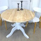 Prachtige Landelijke Ronde Eiken Tafel thumbnail 3