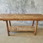 Oude Werkbank Werktafel Sidetable Badkamermeubel 55X170 Cm thumbnail 14