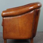 Schapenleren Clubfauteuil Met Een Prachtige Cognac Kleur thumbnail 7