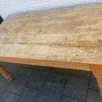 Antiek Grenen Tafel Met Grote Lades, 167 Cm Lang thumbnail 10