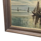 Vissersboten Op Zee Olieverf Op Doek thumbnail 9
