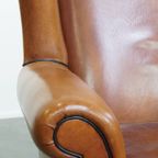 Geweldige Set Van 2 Luxe En Comfortabele Schapenleren Oorfauteuils Met Zwarte Biezen thumbnail 13