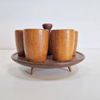 Set 6 Vintage Eierdopjes Teak Hout Denmark ’60 Mid Century thumbnail 2