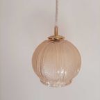 Vintage Hanglamp | Jaren 60 Glazen Bol Amberkleur thumbnail 2