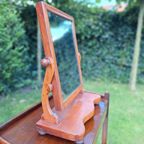 Antieke Engelse Kaptafel Spiegel, Vintage Spiegeltje thumbnail 18