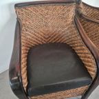 4 Art Deco Colonial Stijl Fauteuils Rotan thumbnail 9