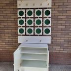 Pop Art Jaren 70 Garderobe Set Groen - Schoenenkast Met Kapstok thumbnail 4