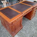 Klassieke Engelse Schrijftafel, Bureau, Partnerdesk, Met Led thumbnail 2