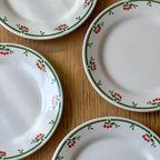 Set Of 5 Vintage Porcelain Cherry Dessert Plates thumbnail 5