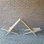 Set 2 Lounge Fauteuils Lattenbank Ligstoelen Tuinstoelen thumbnail 5