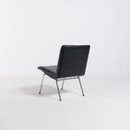 Danish Architectural Chair In Black Vinyl From 1960’s thumbnail 11
