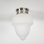 Art Deco - Giso Gispen Stijl - Gesatineerd Glas - Metaal - Plafondlamp thumbnail 2