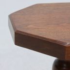 Solid Oak Pedestal Side Table 1960S thumbnail 7