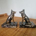 Art Deco Herder Hond Marmer Boekensteunen thumbnail 4