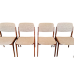 Set Van 4 Vintage Deens Design Teakhouten Eetkamerstoelen thumbnail 4