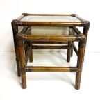 Vintage Rotan Bijzettafeltjes Mimiset Nesting Tables thumbnail 2