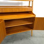 Teak Fineer Kast Uit Zweden Met Lades, Legplank En Uitschuifbare Plank thumbnail 2