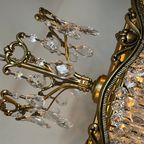 Vintage Kristallen Bronzen Zakkroonluchter Kroonluchter thumbnail 3