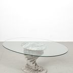 Salontafel Met Marmeren Voet En Glazen Blad 65063 thumbnail 2