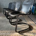 4X Willy Rizzo “All-Black” Chairs For Cidue, Ca 70S thumbnail 16
