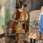 De Gelaarse Kat - Herman Moerkerk (1879-1949) - Watercolour thumbnail 18