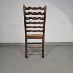 Set Of 4 Oak, Rustic, Farmhouse, Ladderback Dining Chairs With Rush Seats 1960S thumbnail 13