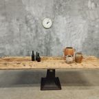 Antieke Industriële Tafel Xxl Eettafel 90 X 308 Cm thumbnail 3