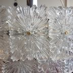 Three Tier Chandelier Featuring Etched Square Glass Tiles, 1960S Germany thumbnail 2