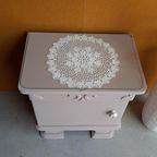 Vintage Brocante Houten Kastje, Halkastje, Nachtkastjes thumbnail 10