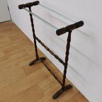 Vintage Antieke Houten Handdoekenrek Badkamer Rek thumbnail 13